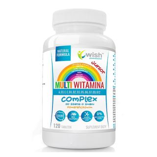 Wish Multiwitamina Junior Witamina B COMPLEX + ADEK + Wit C do ssania 120 tabletek