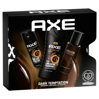 Zestaw AXE Dark Temptation Żel pod prysznic 250ml + dezodorant 150ml + Woda po goleniu 100ml