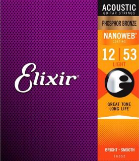ELIXIR Strings Phosphor Bronze Ultra-Thin NANOWEB 12-53 LIGHT