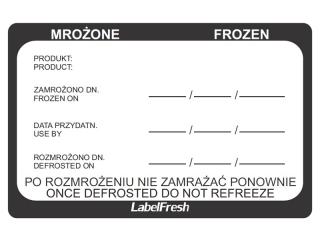 Etykieta  MROŻONE , wym. 70x45 mm, opakowanie 50 sztuk, LABELFRESH