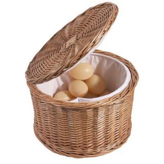 Koszyk z drewna naturalnego na jajka, wierzbowy, okrągły, śr. 26 cm, wys. 17 cm, model 4878/260