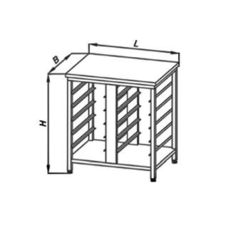 Podstawa pod piec konwekcyjny Rational iCombi Pro 6 z blatem i półką, 910x720x850 mm, EGAZ E1620