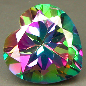 ok. 8,2ct /1szt. - CZARUJĄCY TĘCZOWY TANZAŃSKI MYSTIC TOPAZ NAT.- kalibr. 12x12/8,5mm serce