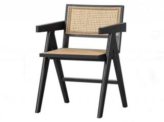 Krzesło do jadalni Gunn rattan/drewno, Woood