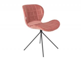 Krzesło OMG Velvet różowe, Zuiver