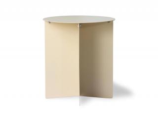 Okrągły stolik kawowy kremowy metalowy 45 cm, HKliving