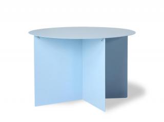 Okrągły stolik kawowy niebieski metalowy 60 cm, HKliving