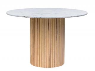 Stół okrągły Hygge Wooden z marmurowym blatem, Marle Home