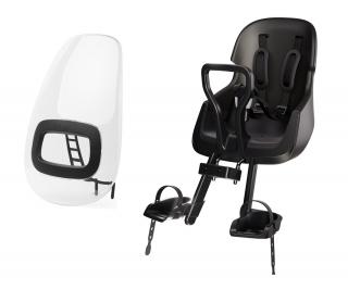 Bobike Exclusive Evolve Mini Urban Black przedni fotelik rowerowy z osłoną