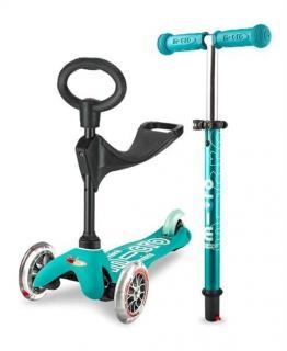 Hulajnoga trójkołowa i jeździk w jednym MINI Micro 3w1 Deluxe TURKUSOWA AQUA