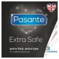Pasante Extra Safe z dodatkowym lubrykantem 3 sztuki kartonikowe