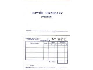 Dowód sprzedaży-paragon (numerowany), A7, 25x2 karty, samokopia, HD-17-S