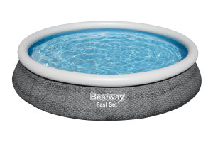 Bestway 57313 Basen rozporowy Fast Set  z pompą filtracyjną Szary 4.57m x 84cm