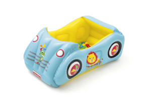 Bestway 93535 FISHER PRICE DMUCHANY SAMOCHÓD WYŚCIGOWY  Z PIŁKAMI 119cm x 79cm x 51cm