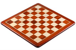 Deska szachowa z litego drewna (53x53cm) - redwood/bukszpan (pole 55 mm)