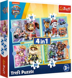 WESOŁE PIESKI PSI PATROL PUZZLE 4w1 TREFL 34394