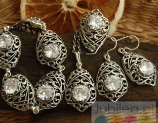 ARCONA - srebrny komplet z kryształem Swarovskiego