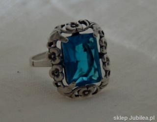 IZMIR - srebrny pierścień z akwamarynem