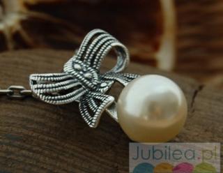 KOKARDA - srebrny wisiorek z perłą