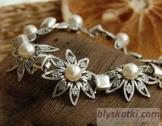 MADONA - srebrna bransoletka z perłami