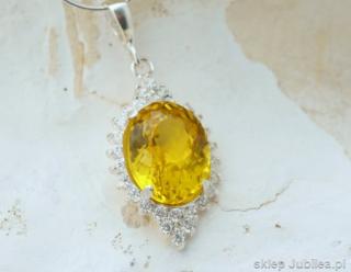 NATURALNY SZAFIR YELLOW - srebrny wisior 13,05ct