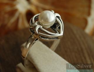 SAGRES - srebrny pierścionek z perłą