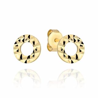 Kolczyki złote diamentowany ring (Gramatura: 0.89)