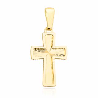 Krzyżyk złoty diamentowany z gładką oprawą (Gramatura: 0.73)