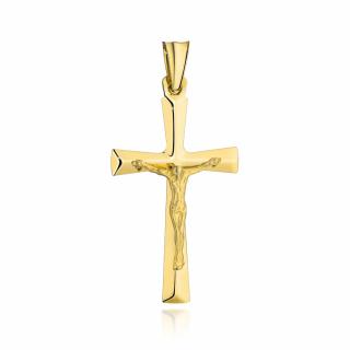 Krzyżyk złoty z ukrzyżowanym Jezusem duży