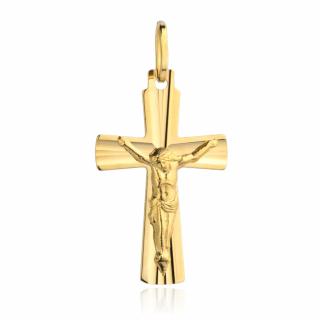 Złoty krzyżyk z wizerunkiem Jezusa diamentowany (Gramatura: 0.96)