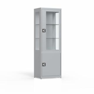 Szafa 2-drzwiowa, przeszklone drzwi i boki, pełne drzwi MDBW/1