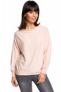 Bluzka-sweter damski z szerokimi rękawami brzoskwiniowy BK024