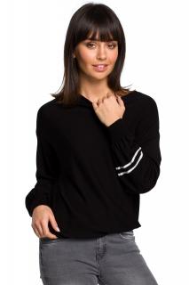 Bluzka-sweter damski z szerokimi rękawami czarny BK024