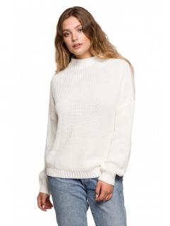 Damski sweter z półgolfem ecru BK078