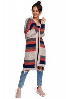 Długi sweter - kardigan wielokolorowy BK036_3