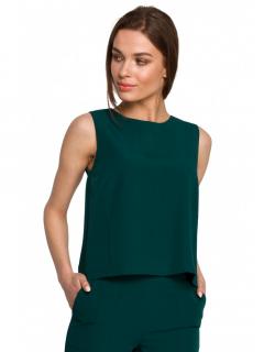 Elegancka bluzka damska bez rękawów zielona S257