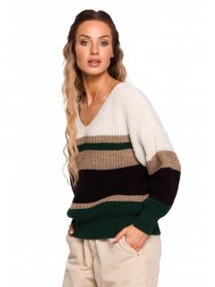 Luźny damski sweterek w pasy M686_1