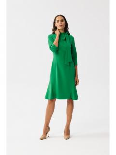 Sukienka midi z wiązaniem przy szyi soczysty zielony S346