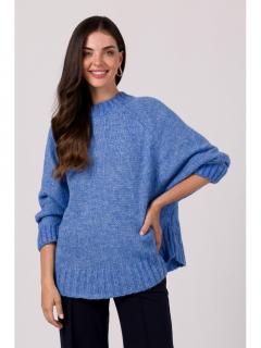 Sweter oversize z nietoperzowymi rękawami lazurowy BK105