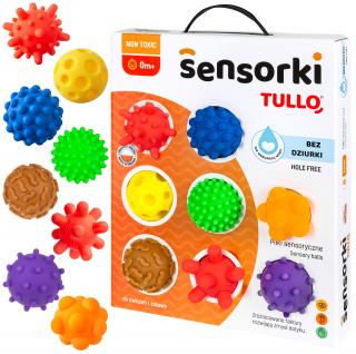 Piłeczki sensoryczne Tullo Sensorki bez dziurki 8 sztuk