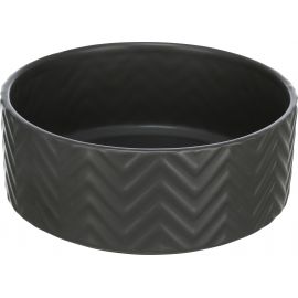 Miska ceramiczna, dla psa/kota, czarny mat, 0.4 l/o 13 cm