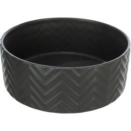 Miska ceramiczna, dla psa/kota, czarny mat, 1.6 l/? 20 cm