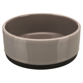 Miska ceramiczna z gumową podstawą, 0.75 l/o 16 cm, szara