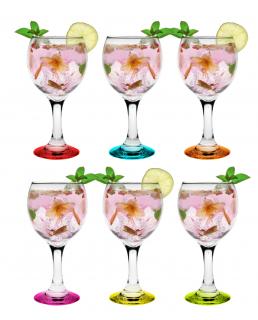 Kieliszek Wino 220ml Malowane Dno mix 6 szt