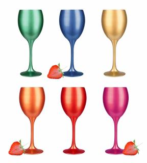Kieliszek Wino 300ml Metaliczny Mix 6 szt