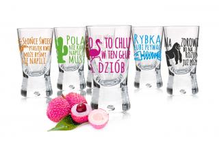 Kieliszki do wódki X 25ml Humor Zwierzęta 6 szt