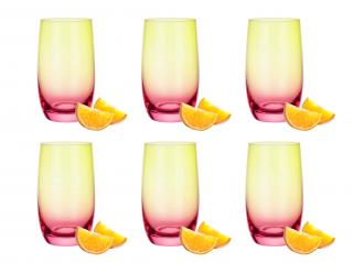 Komplet szklanek wysokich 320ml Colorful różowo-żółte 6szt