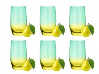 Komplet szklanek wysokich 320ml Colorful Żółty 6szt