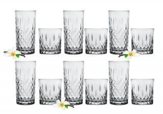 Szklanka wysoka 300ml 6 szt + niska 280ml 6 szt