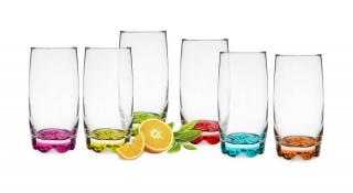 Szklanki do drinków Kolorowe Dna 350 ml 6 szt